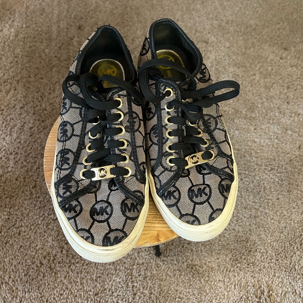 Michael Kors leather accent sneakers MK print